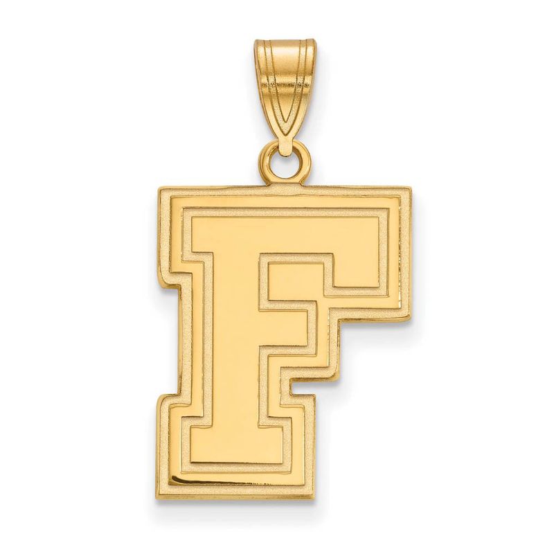 14k Gold Plated Silver Fordham U Large Pendant
